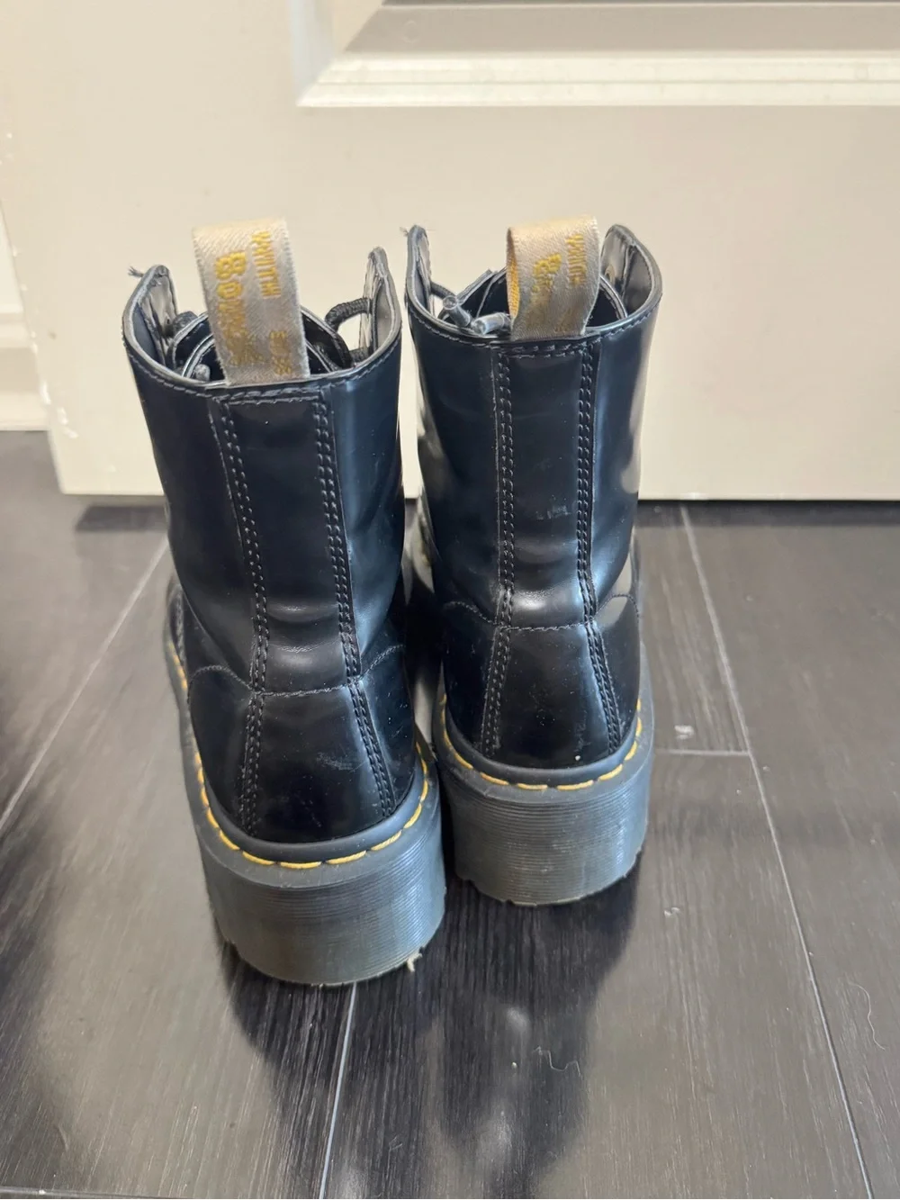 Dr. Martens Black Vegan Sinclair Boots with Gold Zipper - Picture 3 of 5